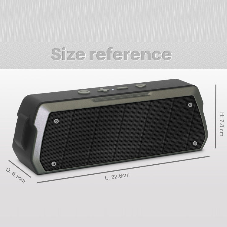 NewRixing NR-5000 IPX5 High Fidelity Bluetooth Speaker, Support Hands-free Call / TF Card / FM / U Disk(Grey)