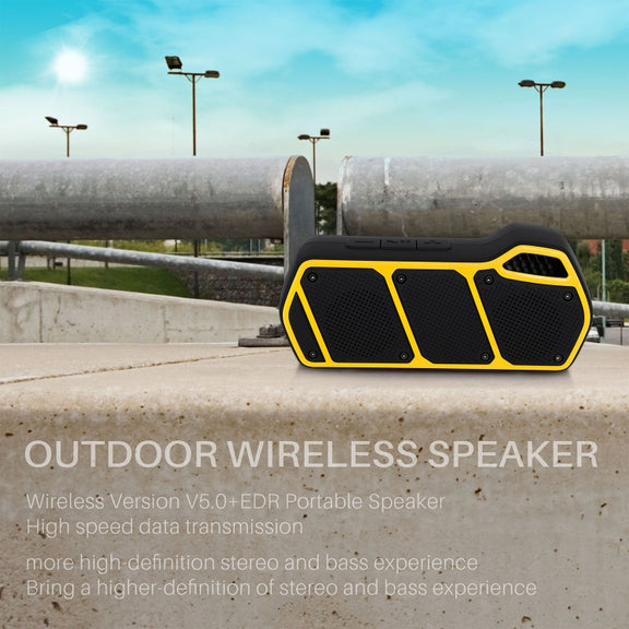 NewRixing NR-5011 Outdoor Portable Bluetooth Speakerr, Support Hands-free Call / TF Card / FM / U Disk(Yellow)