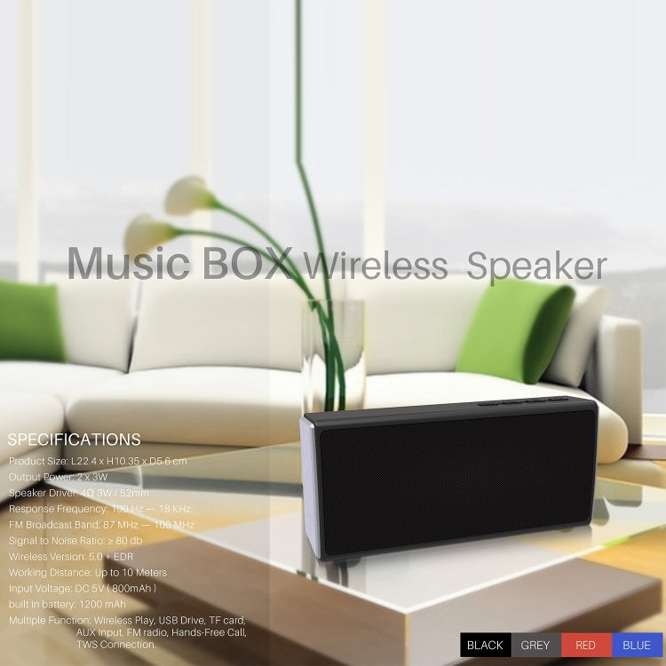 NewRixing NR-5012 Desktop Plating Bluetooth Speakerr, Support Hands-free Call / TF Card / FM / U Disk(Red)