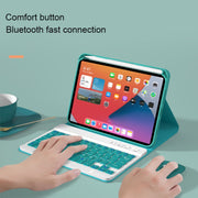 HK006 Square Keys Detachable Bluetooth Keyboard Leather Tablet Case with Holder for iPad mini 6(Light Purple)