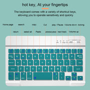 HK006 Square Keys Detachable Bluetooth Keyboard Leather Tablet Case with Holder for iPad mini 6(Mint Green)