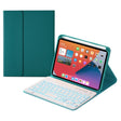 HK006D Square Keys Detachable Bluetooth Solid Color Keyboard Leather Tablet Case with Colorful Backlight & Holder for iPad mini 6(Dark Green) - For iPad mini by PMC TechLife | Online Shopping South Africa | PMC TechLife | Buy Now Pay Later Mobicred