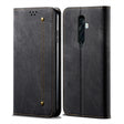 For OPPO Reno 2 Denim Texture Casual Style Horizontal Flip Leather Case with Holder & Card Slots & Wallet(Black) - OPPO Cases by PMC TechLife | Online Shopping South Africa | PMC TechLife | Buy Now Pay Later Mobicred