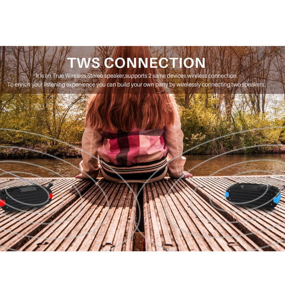 New Rixing NR-907FM TWS Outdoor Bluetooth Speaker Support Hands-free Call / FM with Handle & Antenna(Red)