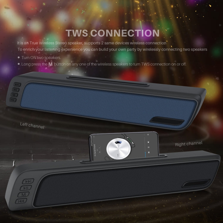 NewRixing NR-7018 Outdoor Portable Bluetooth Speaker with Phone Holder, Support Hands-free Call / TF Card / FM / U Disk(Blue)