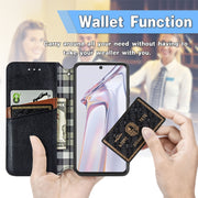 For Blackview A100 Cubic Grid Pressed Horizontal Flip Magnetic PU Leather Case with Holder & Card Slots & Wallet(Black)
