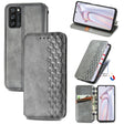 For Blackview A100 Cubic Grid Pressed Horizontal Flip Magnetic PU Leather Case with Holder & Card Slots & Wallet(Grey) - free shipping - PMC TechLife - Order now!
