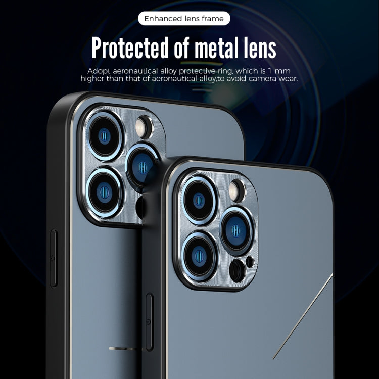For iPhone 12 R-JUST RJ-52 3-Line Style Metal TPU Shockproof Protective Case(Pink)