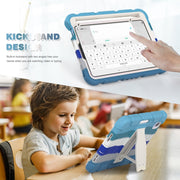 For iPad mini 6 3-Layer Protection Screen Frame + PC + Silicone Shockproof Combination Tablet Case with Holder(Colorful Blue)