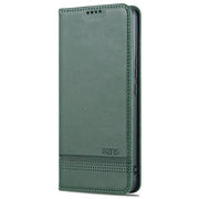 For U-MAGIC 30e AZNS Magnetic Calf Texture Horizontal Flip Leather Case with Card Slots & Holder & Wallet(Dark Green)