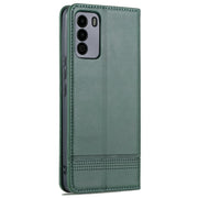 For U-MAGIC 30e AZNS Magnetic Calf Texture Horizontal Flip Leather Case with Card Slots & Holder & Wallet(Dark Green)