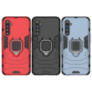 For OPPO Realme XT & K5 Shockproof PC + TPU Protective Case with Magnetic Ring Holder(Black)