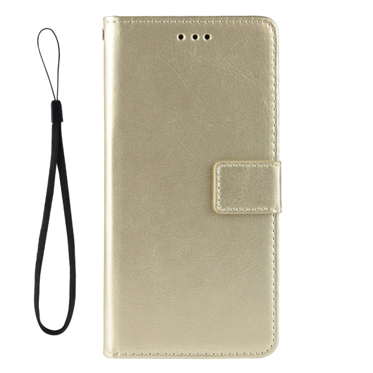For Doogee S59 / S59 Pro Crazy Horse Texture Horizontal Flip Leather Case with Holder & Card Slots & Lanyard(Gold)