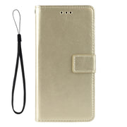 For Doogee S59 / S59 Pro Crazy Horse Texture Horizontal Flip Leather Case with Holder & Card Slots & Lanyard(Gold)