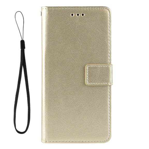 For Doogee S59 / S59 Pro Crazy Horse Texture Horizontal Flip Leather Case with Holder & Card Slots & Lanyard(Gold)