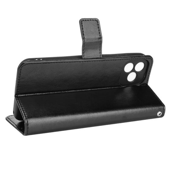 For Blackview Oscal C20 Crazy Horse Texture Horizontal Flip Leather Case with Holder & Card Slots & Lanyard(Black)