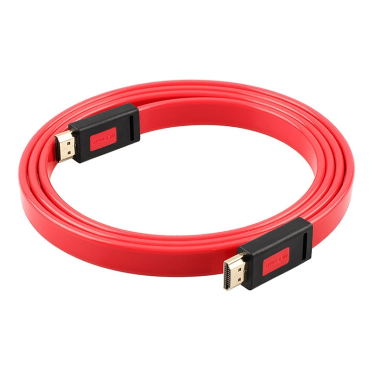 ULT-unite 4K Ultra HD Gold-plated HDMI to HDMI Flat Cable, Cable Length:3m(Transparent Red)