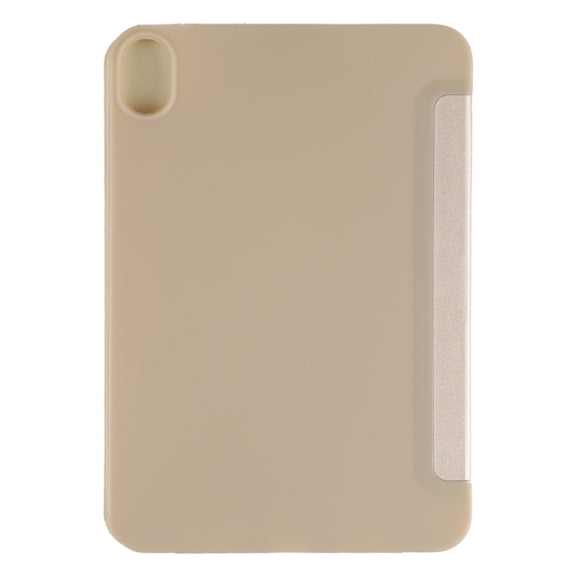 For iPad mini 2024 / mini 6 GEBEI Shockproof Horizontal Flip Tablet Case with Three-folding Holder(Gold)