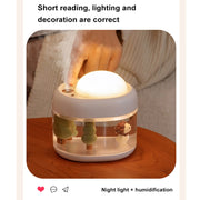 J221 Multifunctional Night Light Projection Humidifier(White Lion)