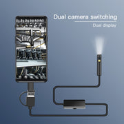 AN100 3 in 1 IP68 Water-resistant USB-C / Type-C + Micro USB + USB Dual Cameras Industrial Digital Endoscope with 9 LEDs, Support Android System, Lens Diameter: 5.5mm, Length:3.5m Soft Cable