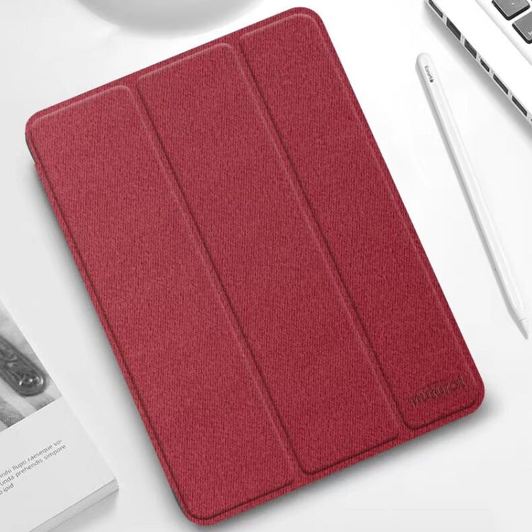 For iPad mini 6 / mini 2024 Mutural YASHI Series Cloth Pattern Texture Horizontal Flip Tablet Case(Red)