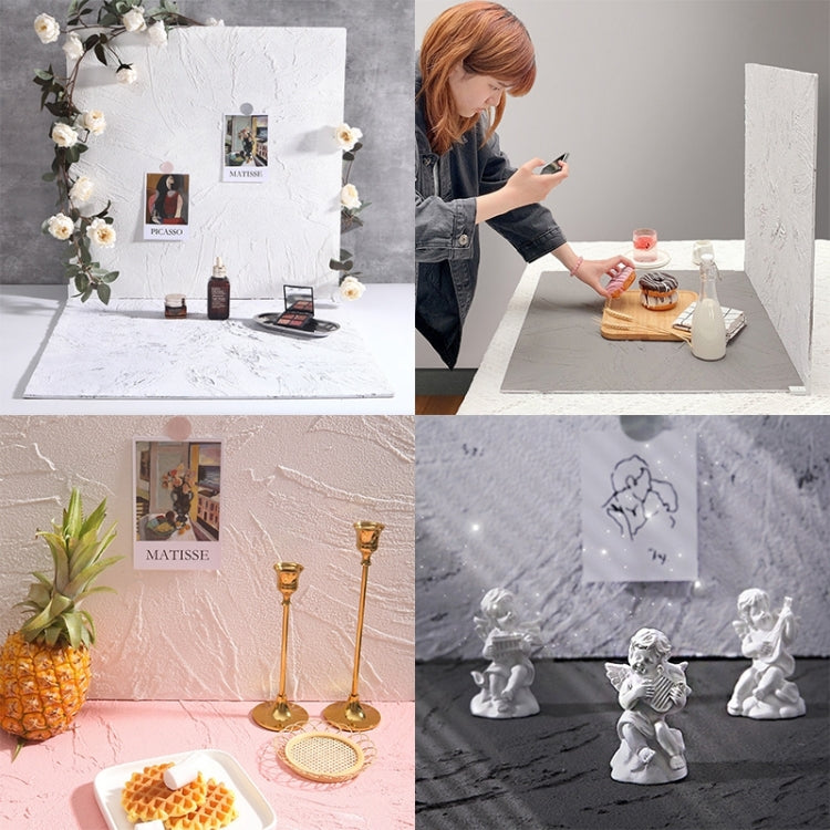 80 x 60cm Retro PVC Cement Texture Board Photography Backdrops Board(Grey Bean Green)