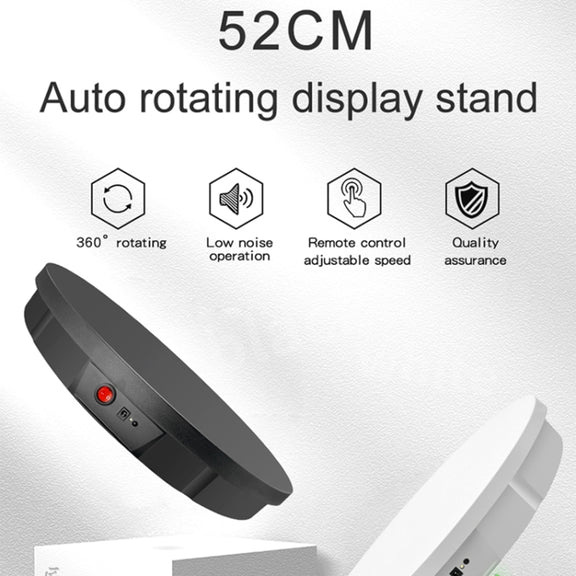 52cm Remote Control Electric Rotating Turntable Display Stand Video Shooting Props Turntable, Plug-in Power, Power Plug:US Plug(White)
