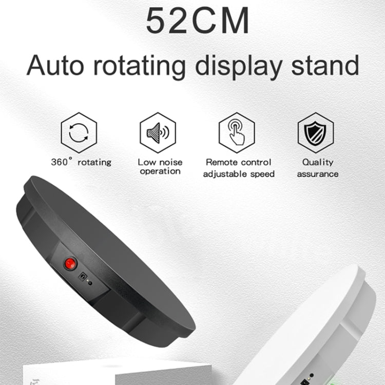 52cm Remote Control Electric Rotating Turntable Display Stand Video Shooting Props Turntable, Plug-in Power, Power Plug:US Plug(White)