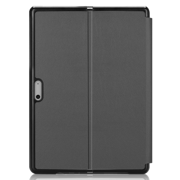 For Microsoft Surface Pro 8 Solid Color Electric Pressed Horizontal Flip Tablet Leather Case with Holder(Grey)