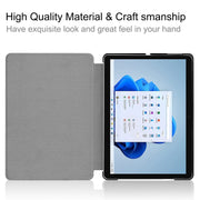 For Microsoft Surface Pro 8 Solid Color Electric Pressed Horizontal Flip Tablet Leather Case with Holder(Grey)