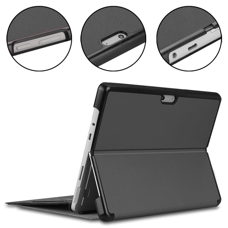 For Microsoft Surface Pro 8 Solid Color Electric Pressed Horizontal Flip Tablet Leather Case with Holder(Grey)