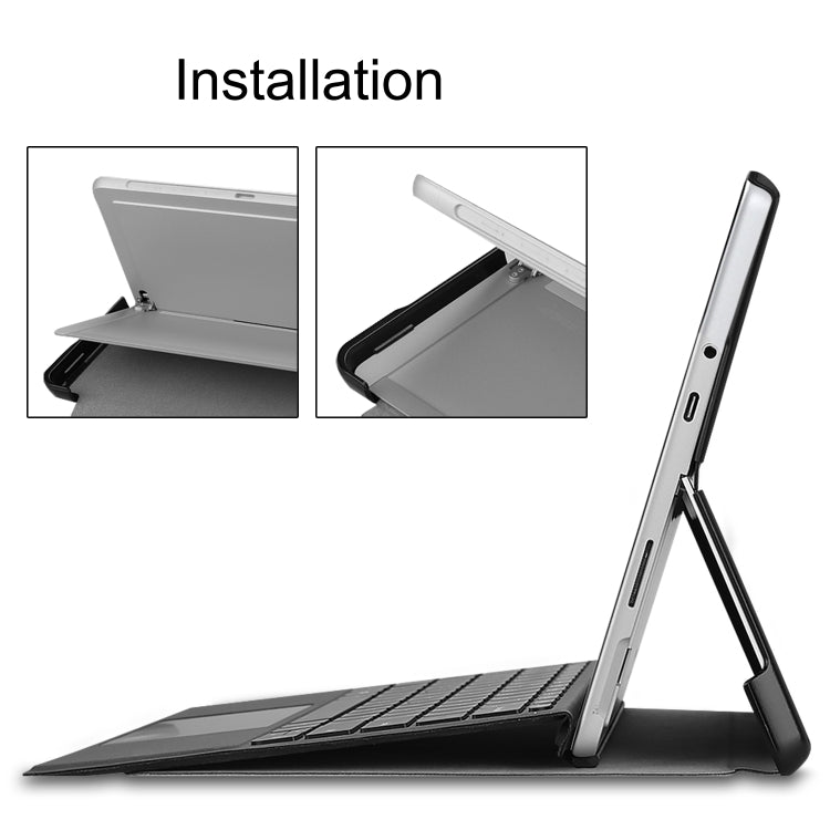 For Microsoft Surface Pro 8 Solid Color Electric Pressed Horizontal Flip Tablet Leather Case with Holder(Grey)
