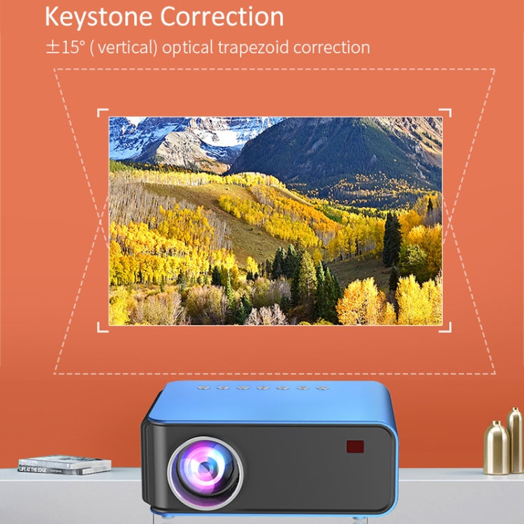T4 Same Screen Version 1024x600 1200 Lumens Portable Home Theater LCD Projector, Plug Type:EU Plus(Blue)