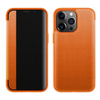 For iPhone 13 Pro Max Magnetic Side Window View Shockproof Horizontal Flip Leather Case (Orange) - iPhone 13 Pro Max Cases by PMC TechLife | Online Shopping South Africa | PMC TechLife