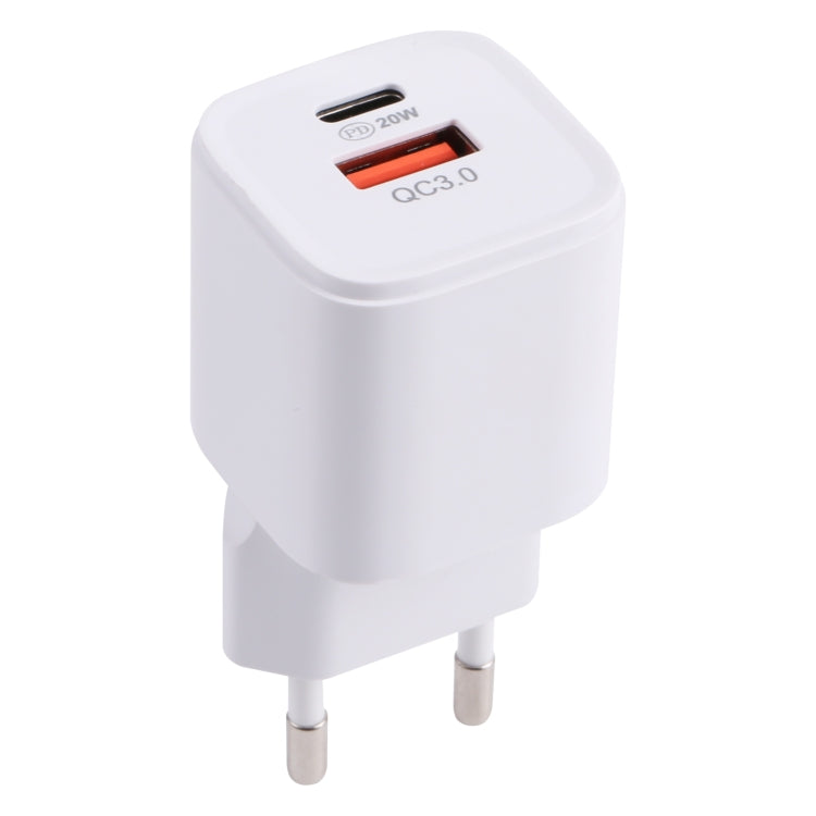 20WACB 20W QC3.0 + PD Quick Charger, Plug Specification:EU Plug(White)