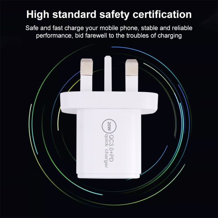 20WACB 20W QC3.0 + PD Quick Charger, Plug Specification:EU Plug(White)