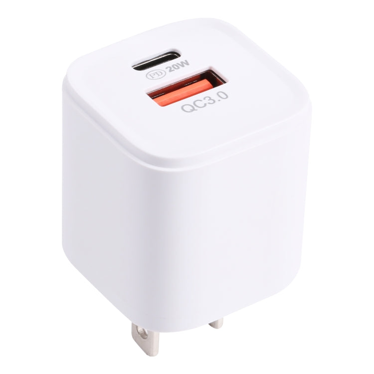20WACB 20W QC3.0 + PD Quick Charger, Plug Specification:US Plug(White)