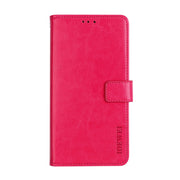 For Oukitel C25 idewei Crazy Horse Texture Leather Phone Case with Holder & Card Slots & Wallet(Rose Red)