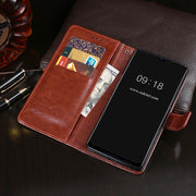 For Oukitel C25 idewei Crazy Horse Texture Leather Phone Case with Holder & Card Slots & Wallet(Red)