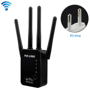 Wireless Smart WiFi Router Repeater with 4 WiFi Antennas, Plug Specification:EU Plug(Black)