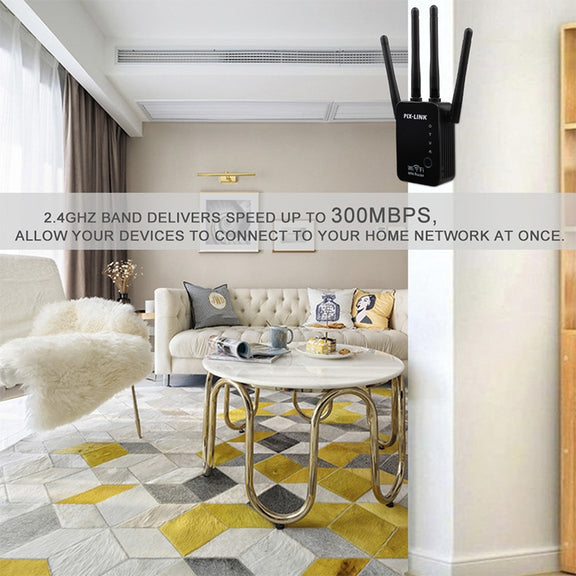 Wireless Smart WiFi Router Repeater with 4 WiFi Antennas, Plug Specification:EU Plug(White)