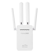 Wireless Smart WiFi Router Repeater with 4 WiFi Antennas, Plug Specification:UK Plug(White)