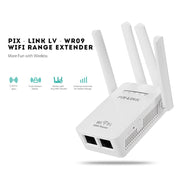 Wireless Smart WiFi Router Repeater with 4 WiFi Antennas, Plug Specification:UK Plug(White)