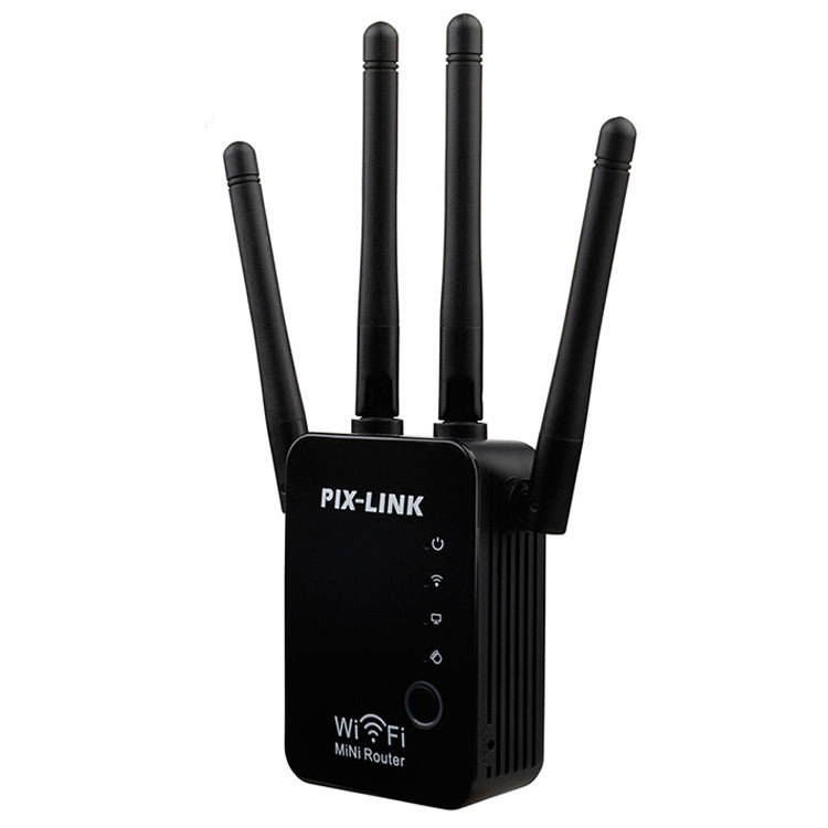 Wireless Smart WiFi Router Repeater with 4 WiFi Antennas, Plug Specification:US Plug(Black)