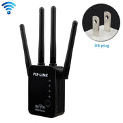 Wireless Smart WiFi Router Repeater with 4 WiFi Antennas, Plug Specification:US Plug(Black)