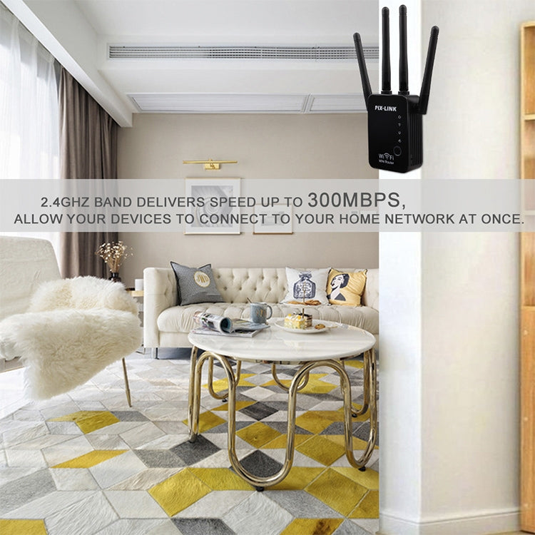 Wireless Smart WiFi Router Repeater with 4 WiFi Antennas, Plug Specification:US Plug(White)