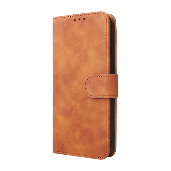 For Blackview Oscal C20 Solid Color Skin Feel Magnetic Buckle Horizontal Flip PU Phone Case(Brown)