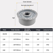 9W Landscape Ring LED Aluminum Alloy Underwater Fountain Light(White Light)