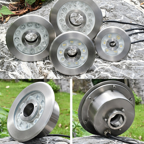 9W Landscape Ring LED Stainless Steel Underwater Fountain Light(Warm Light)