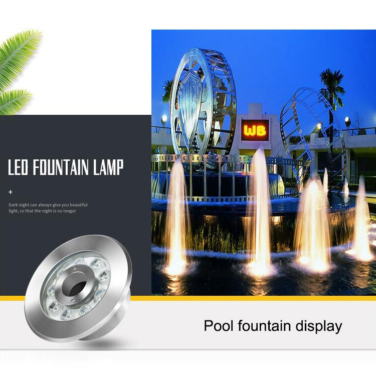 9W Landscape Ring LED Stainless Steel Underwater Fountain Light(Warm Light)